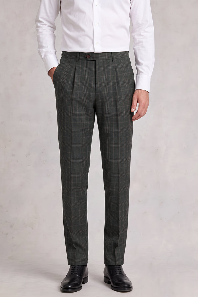 Dark Gray 60% Merino Wool Suit Trousers