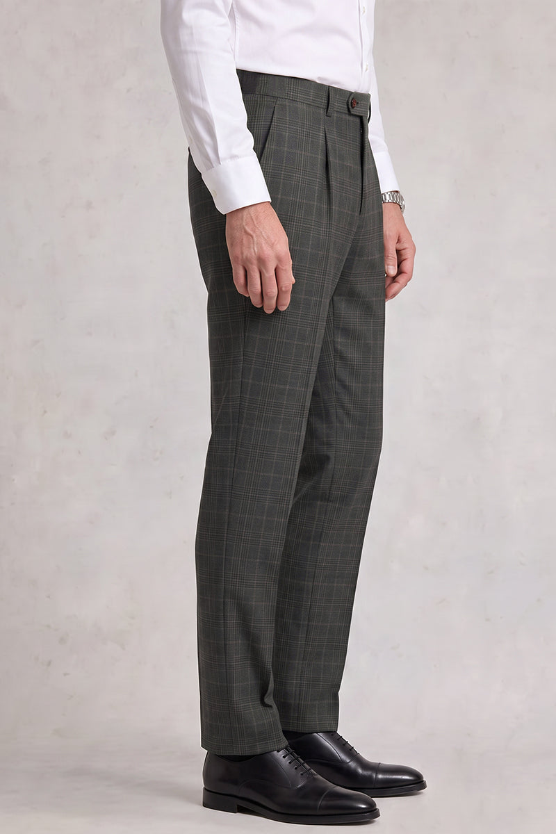 Dark Gray 60% Merino Wool Suit Trousers