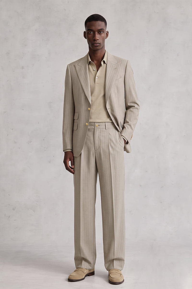 Beige 50% Merino Wool Suits