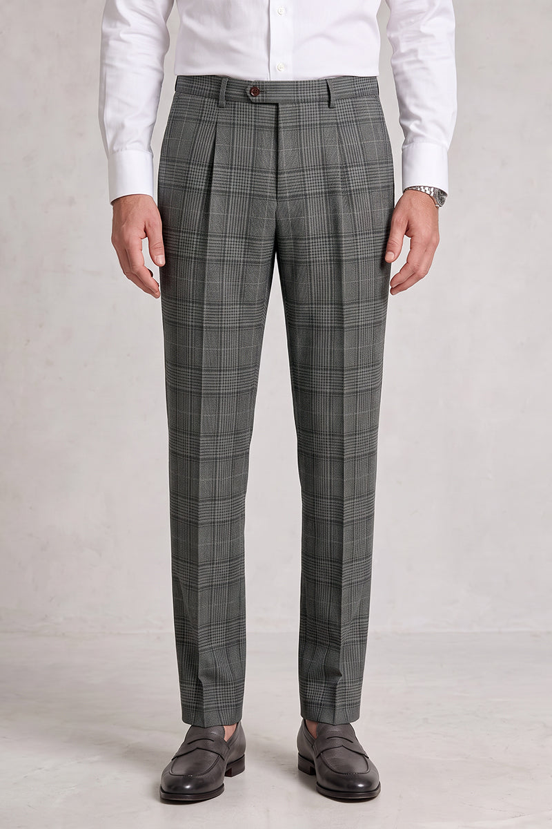Dark Gray 60% Merino Wool Suit Trousers