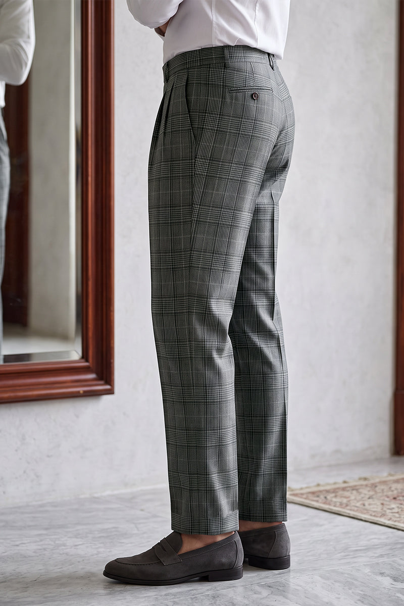 Dark Gray 60% Merino Wool Suit Trousers