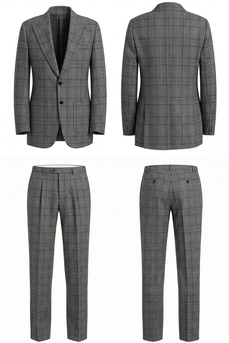 Dark Gray 60% Merino Wool Suit Trousers
