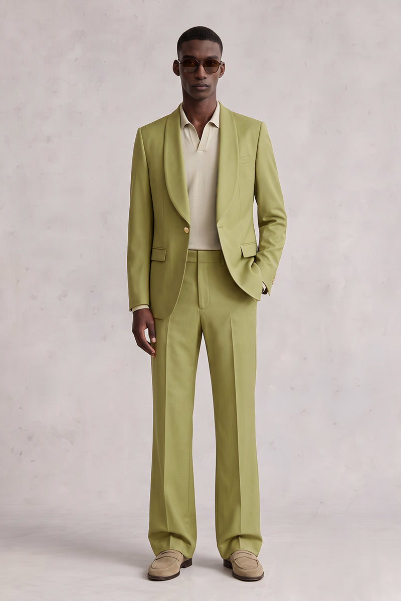 Green 50% Merino Woo Suits