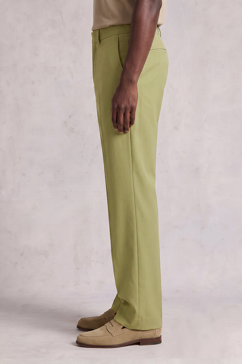 Green 50% Merino Wool Suit Trousers