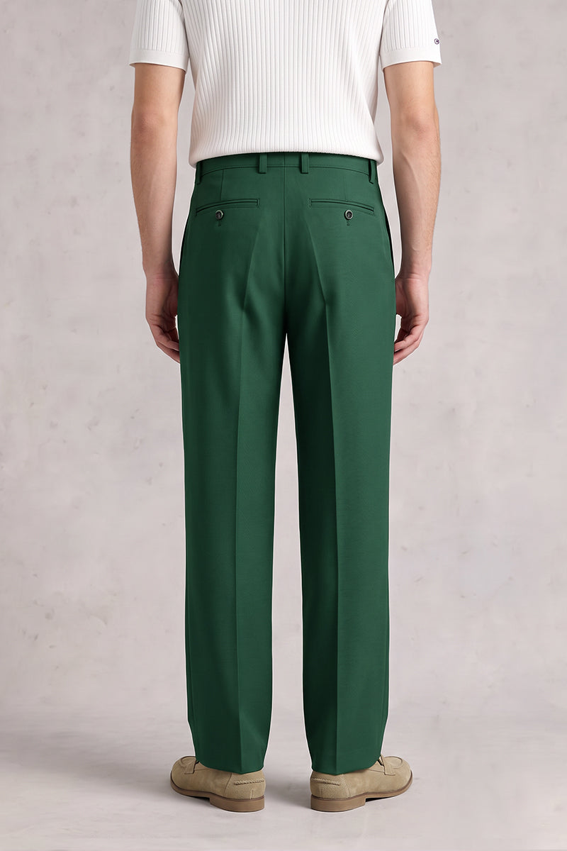 Forest Green 50% Merino Wool Suit Trousers