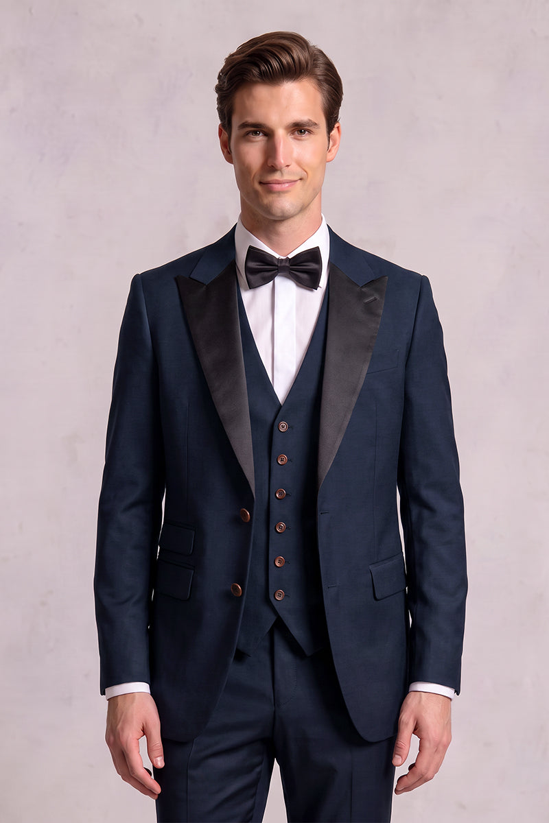 Navy Blue 50% Merino Wool Suit