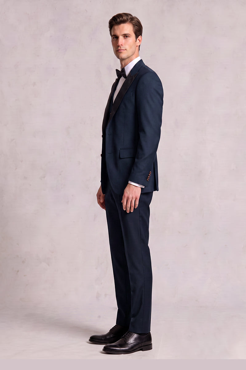 Navy Blue 50% Merino Wool Suit