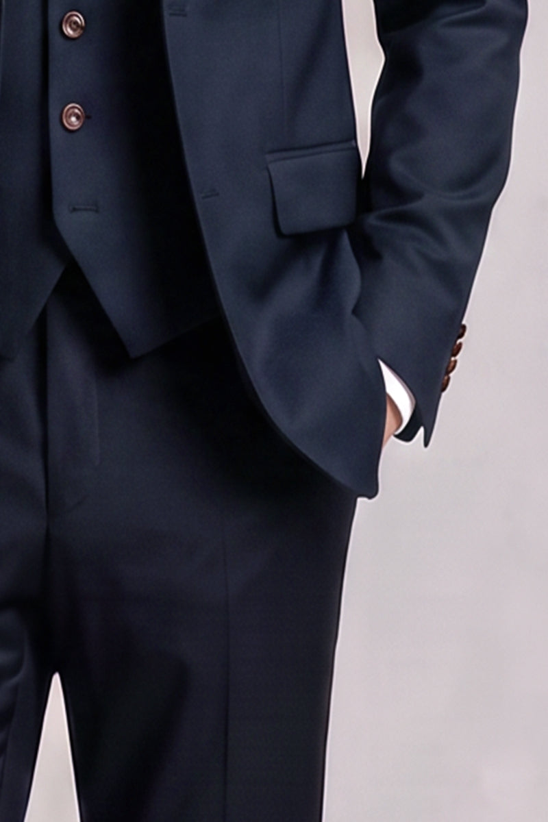 Navy Blue 50% Merino Wool Suit