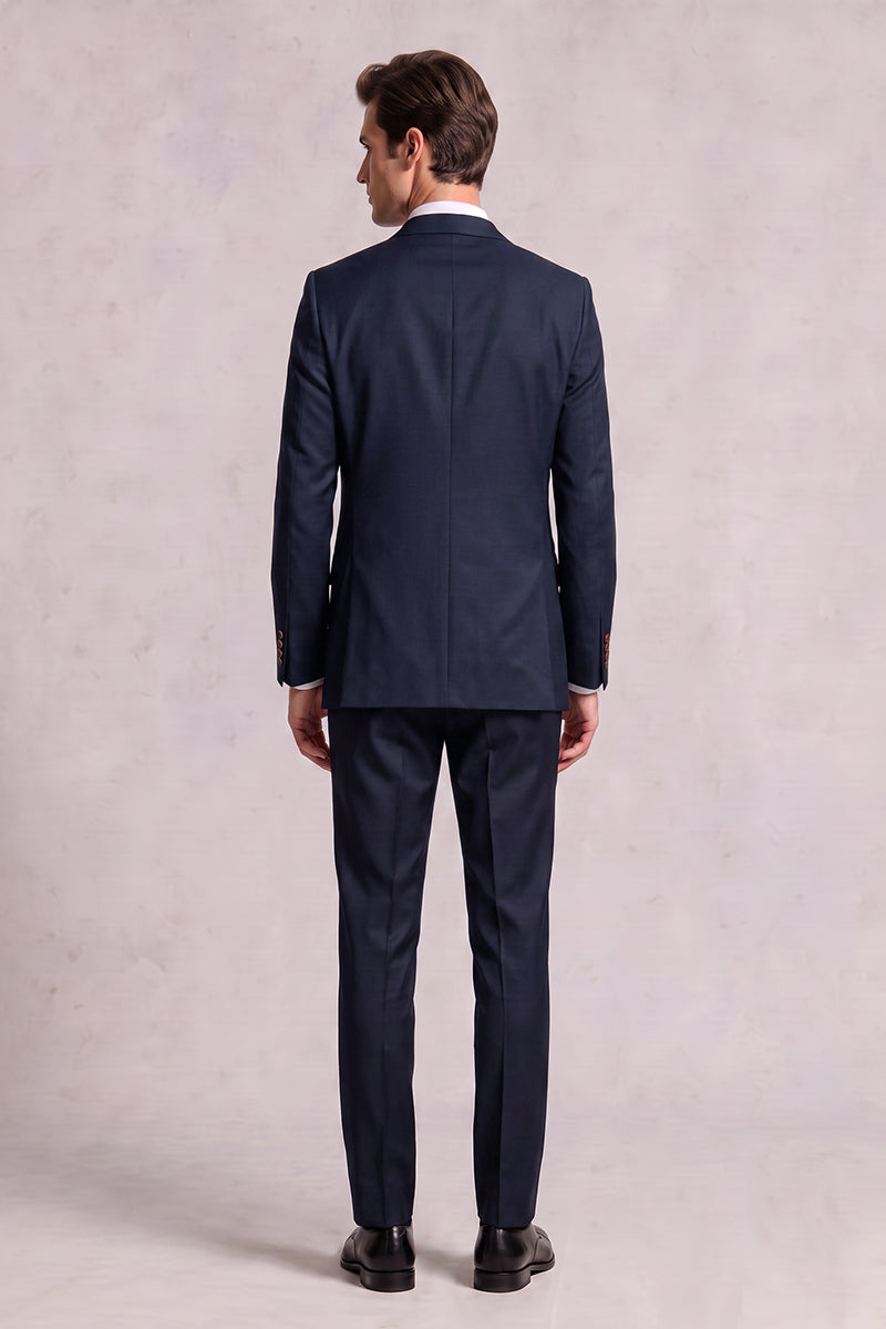 Navy Blue 50% Merino Wool Suit