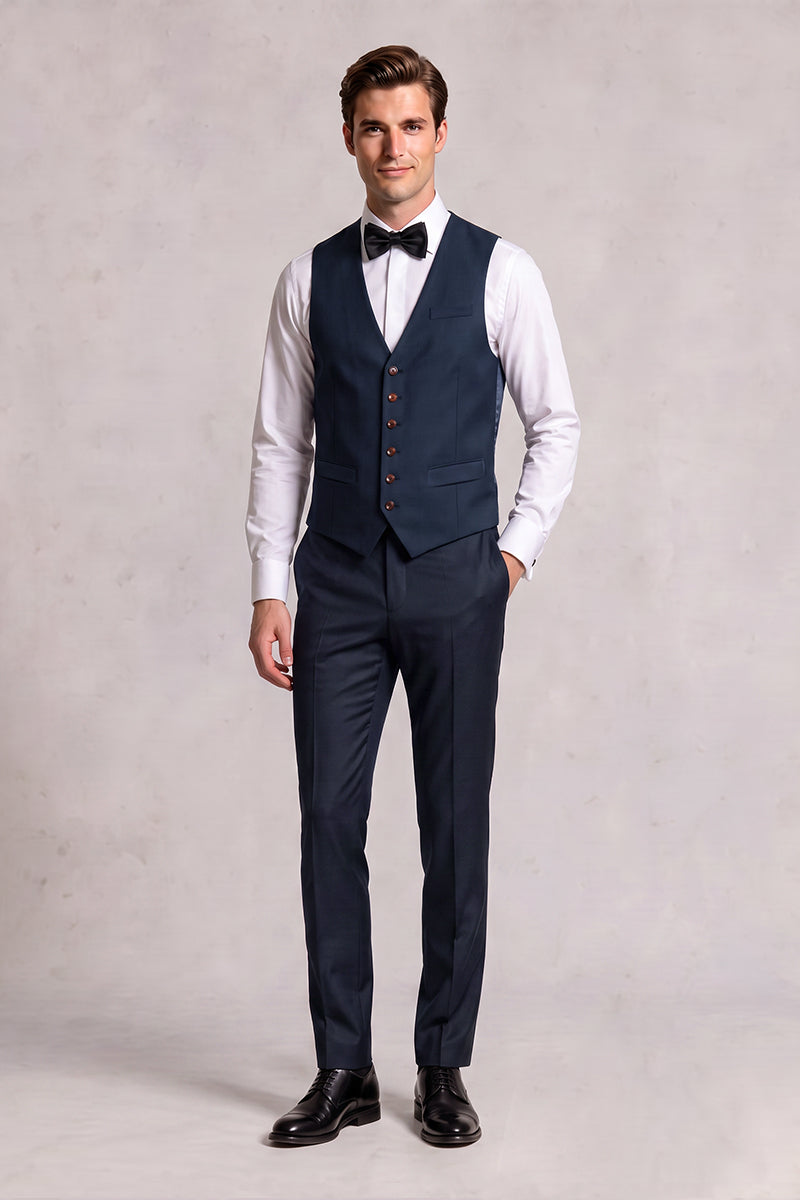 Navy Blue 50% Merino Wool Suit