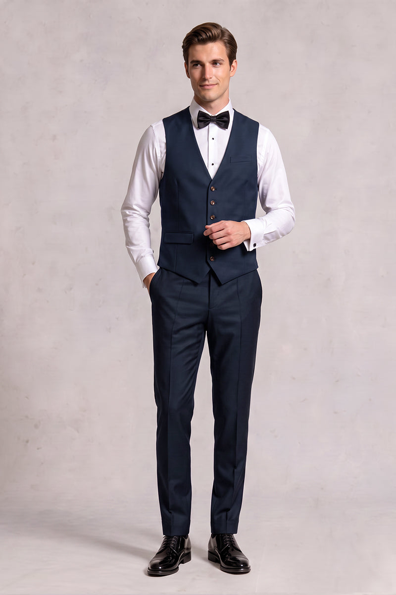 Navy Blue 50% Merino Wool Suit