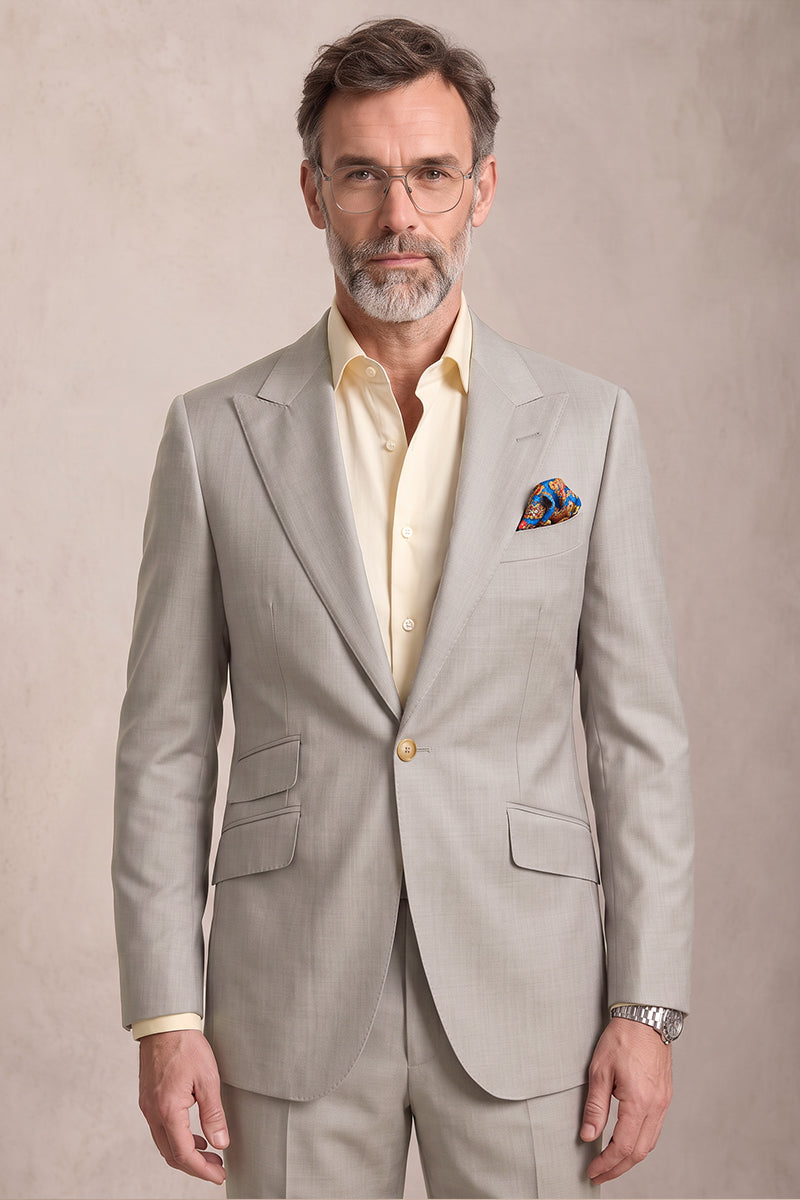 Light Gray 100% Merino Woo Suits