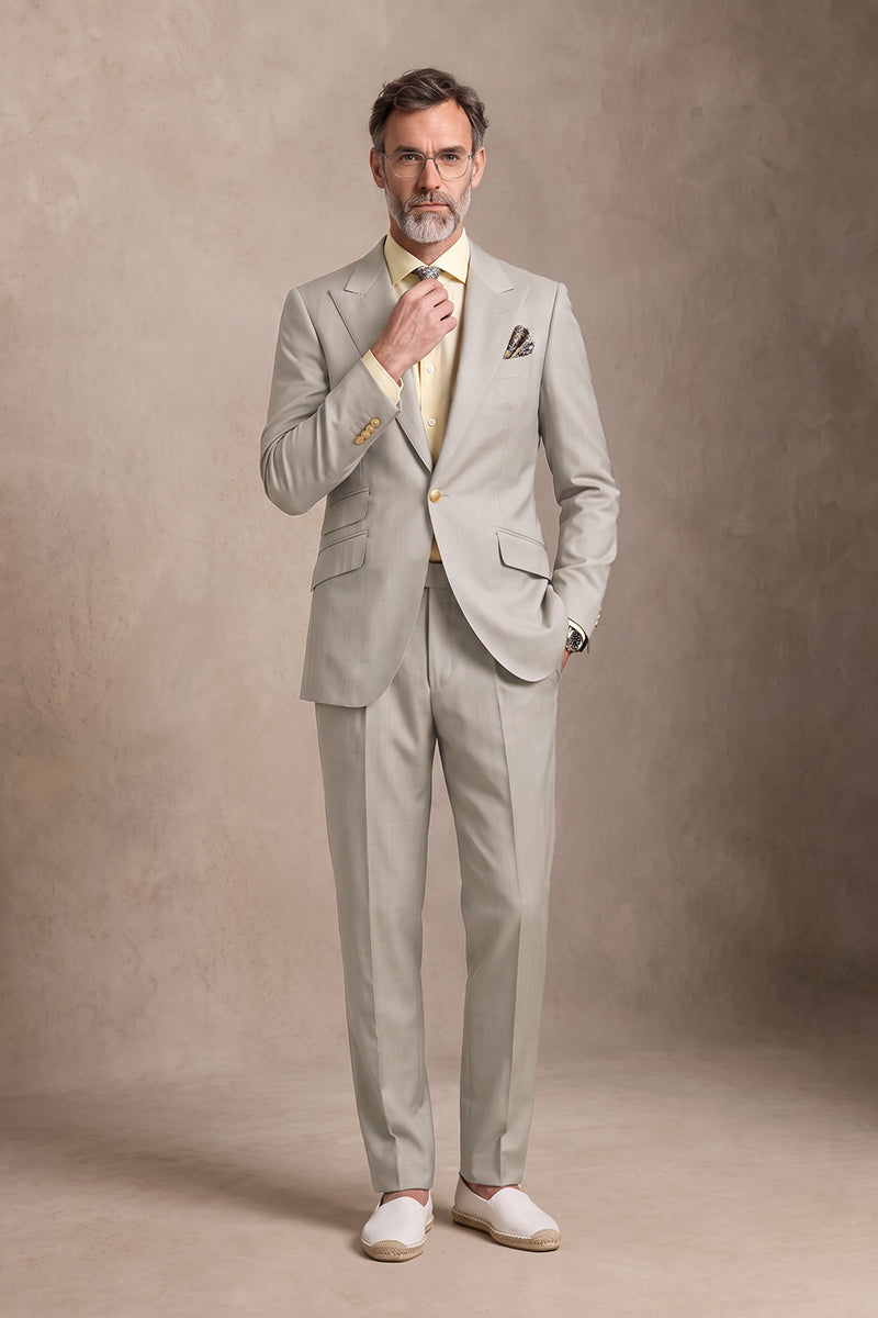 Light Gray 100% Merino Woo Suits