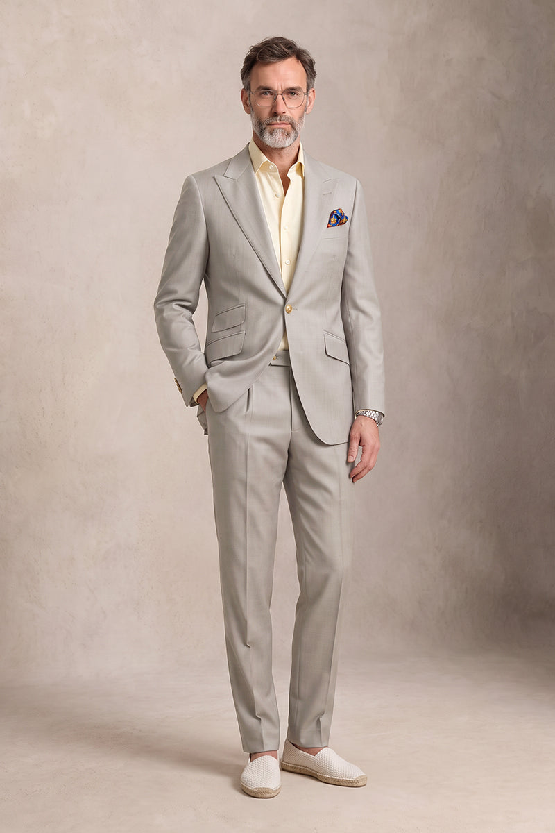 Light Gray 100% Merino Woo Suits