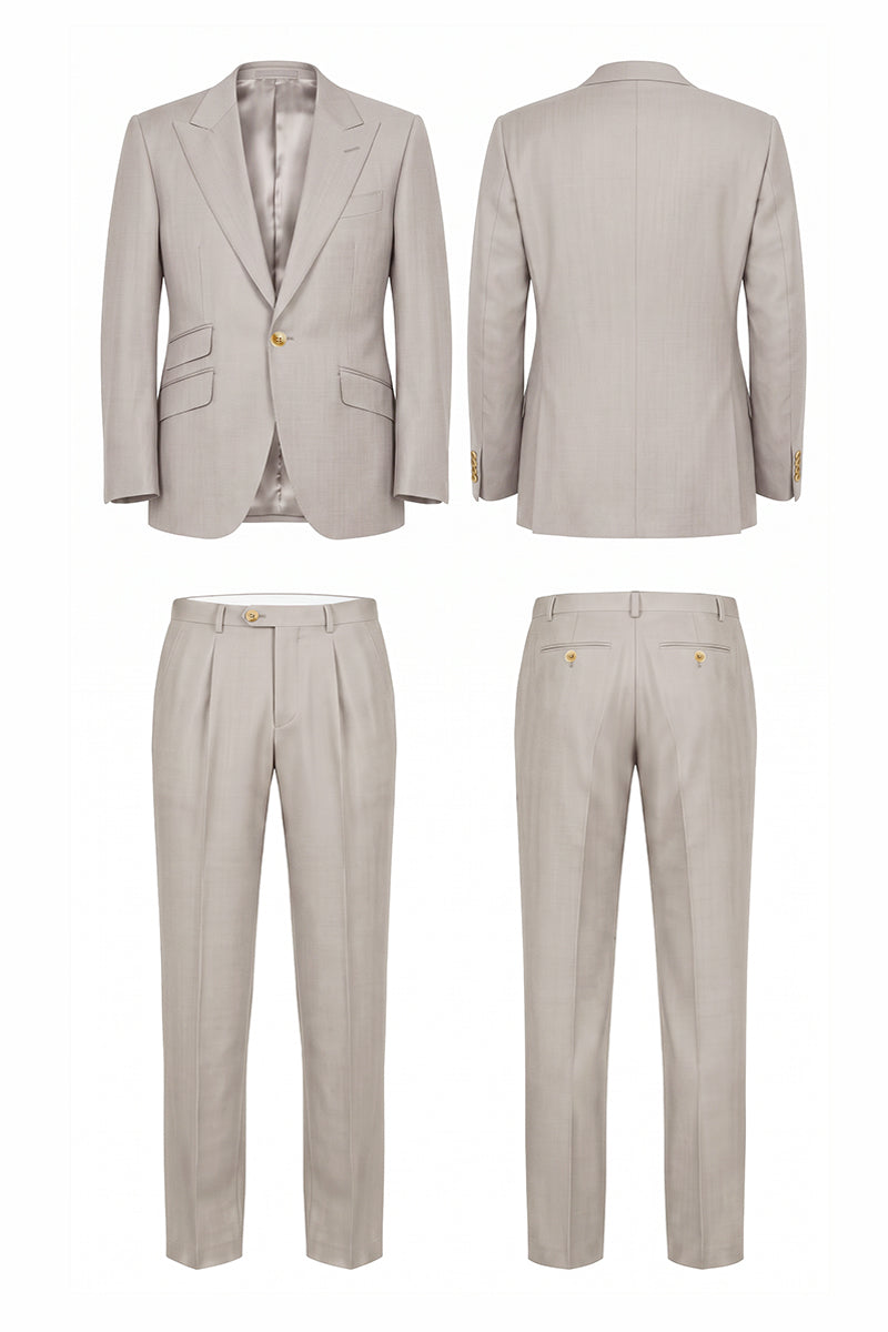 Light Gray 100% Merino Woo Suits