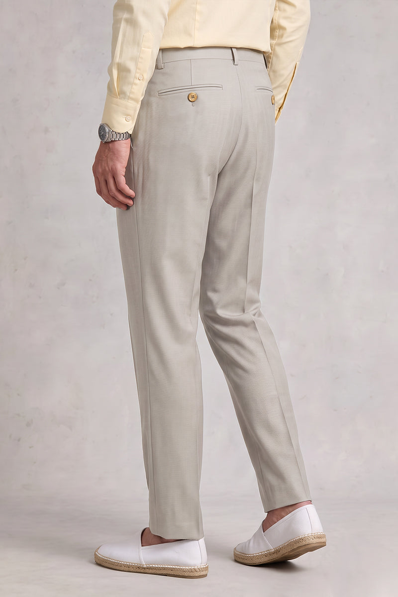 Light Gray 100% Merino Wool Suit Trousers