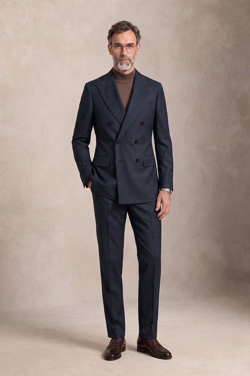 Navy Blue 100% Merino Wool Suits