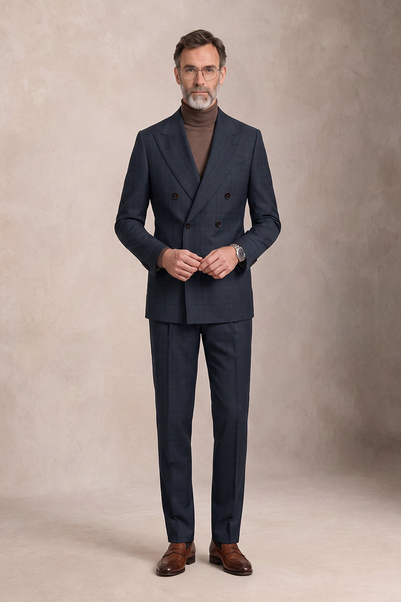 Navy Blue 100% Merino Wool Suits
