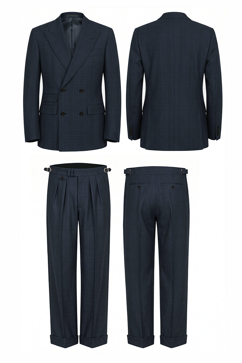 Navy Blue 100% Merino Wool Suits