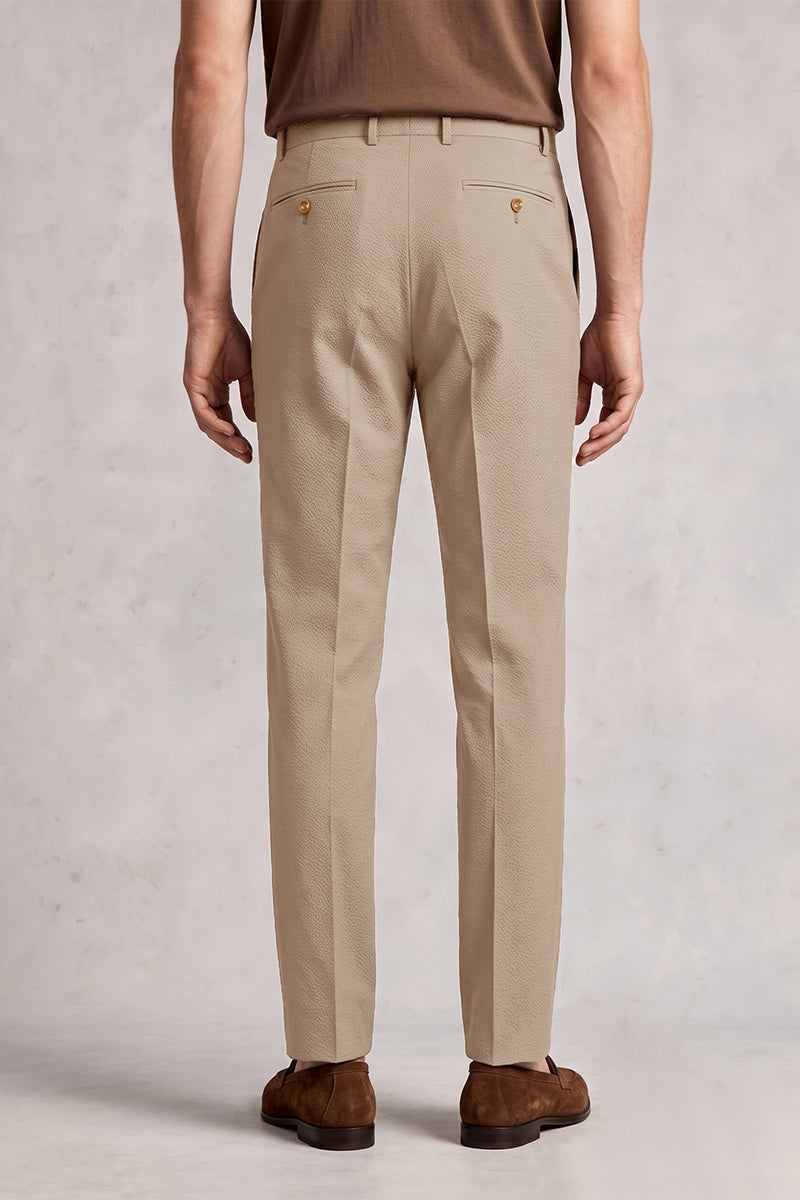 Light Brown 50% Merino Wool Suit Trousers