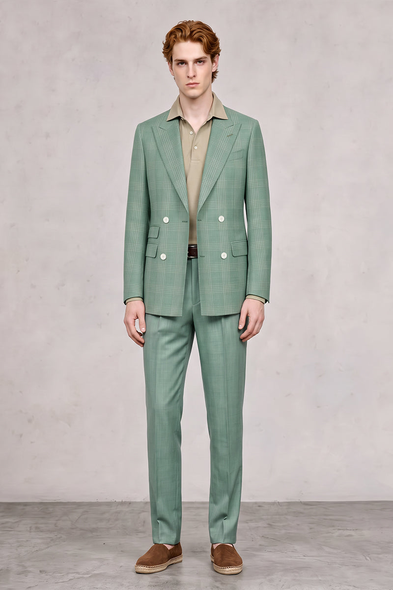 Green 50% Merino Wool Suits
