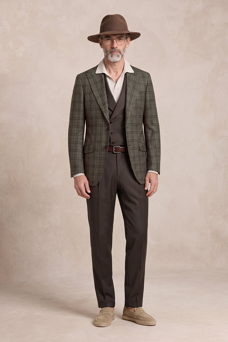 Brown 60% Merino Wool Suit