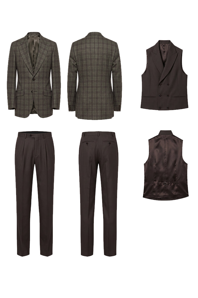 Brown 60% Merino Wool Suit
