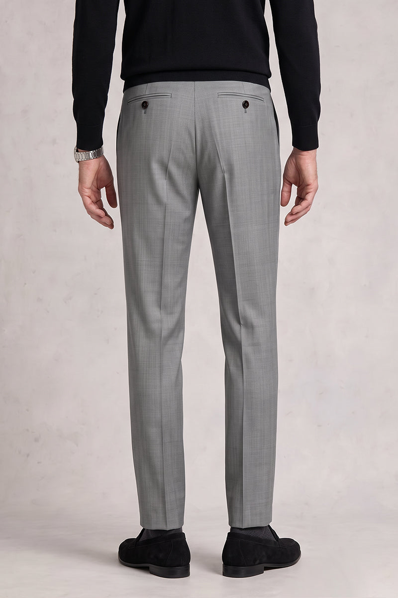 Gray 50% Merino Wool Suit Trousers