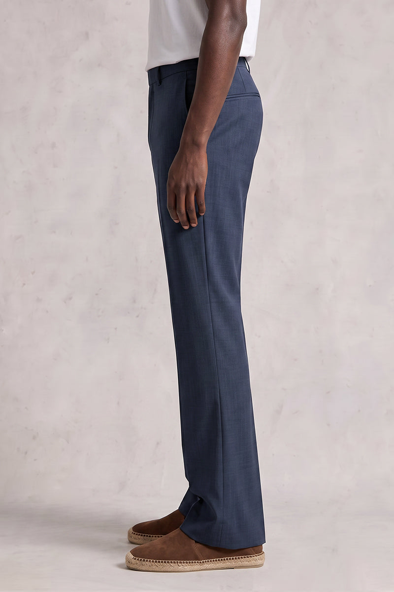 Navy Blue 50% Merino Wool Suit Trousers