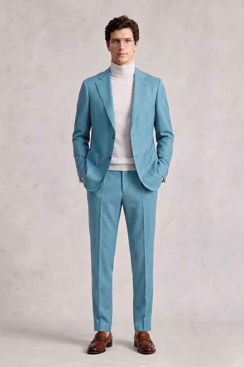 Blue 50% Merino Wool Suits
