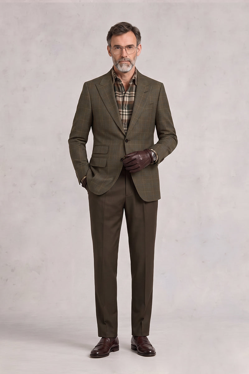 Brown 50% Merino Wool Suits