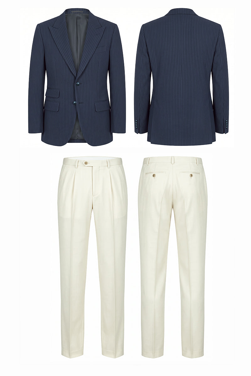 Navy Blue 50% Merino Wool Suits
