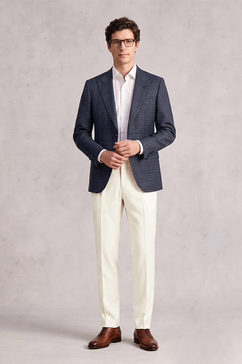 Navy Blue 50% Merino Wool Suits