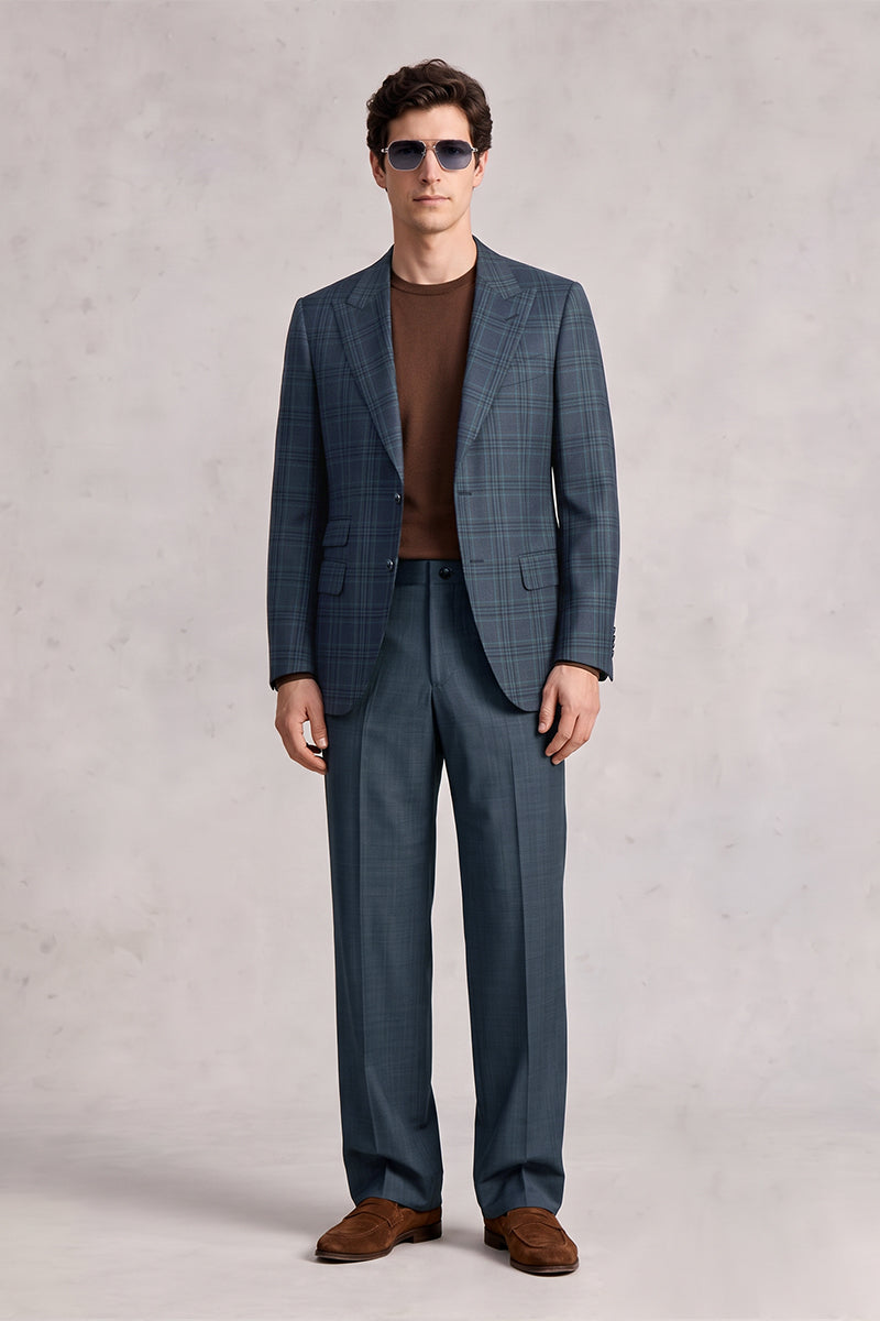 Navy Blue 50% Merino Wool Suits