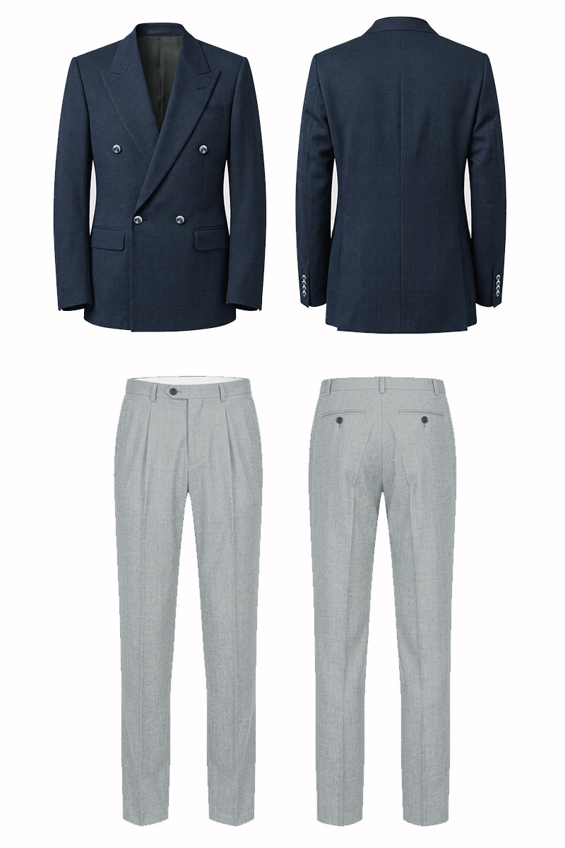 Navy Blue 50% Merino Wool Suits