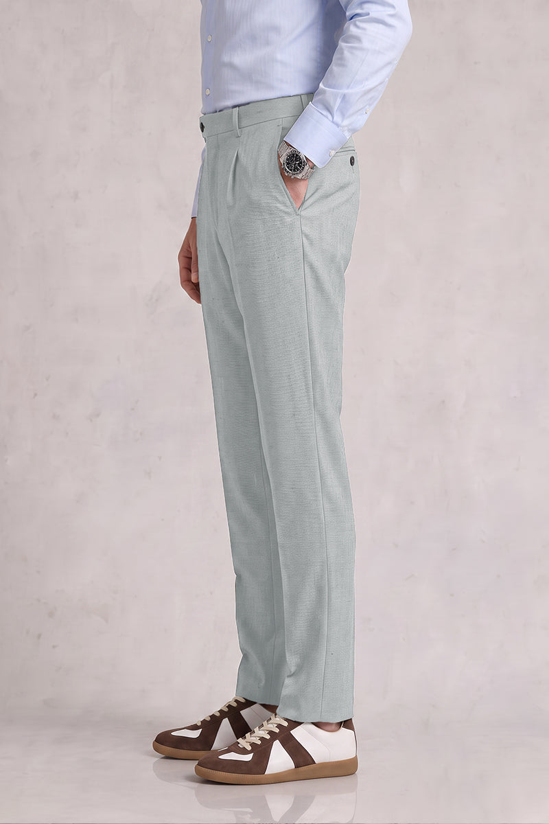 Light Gray 50% Merino Wool Suit Trousers