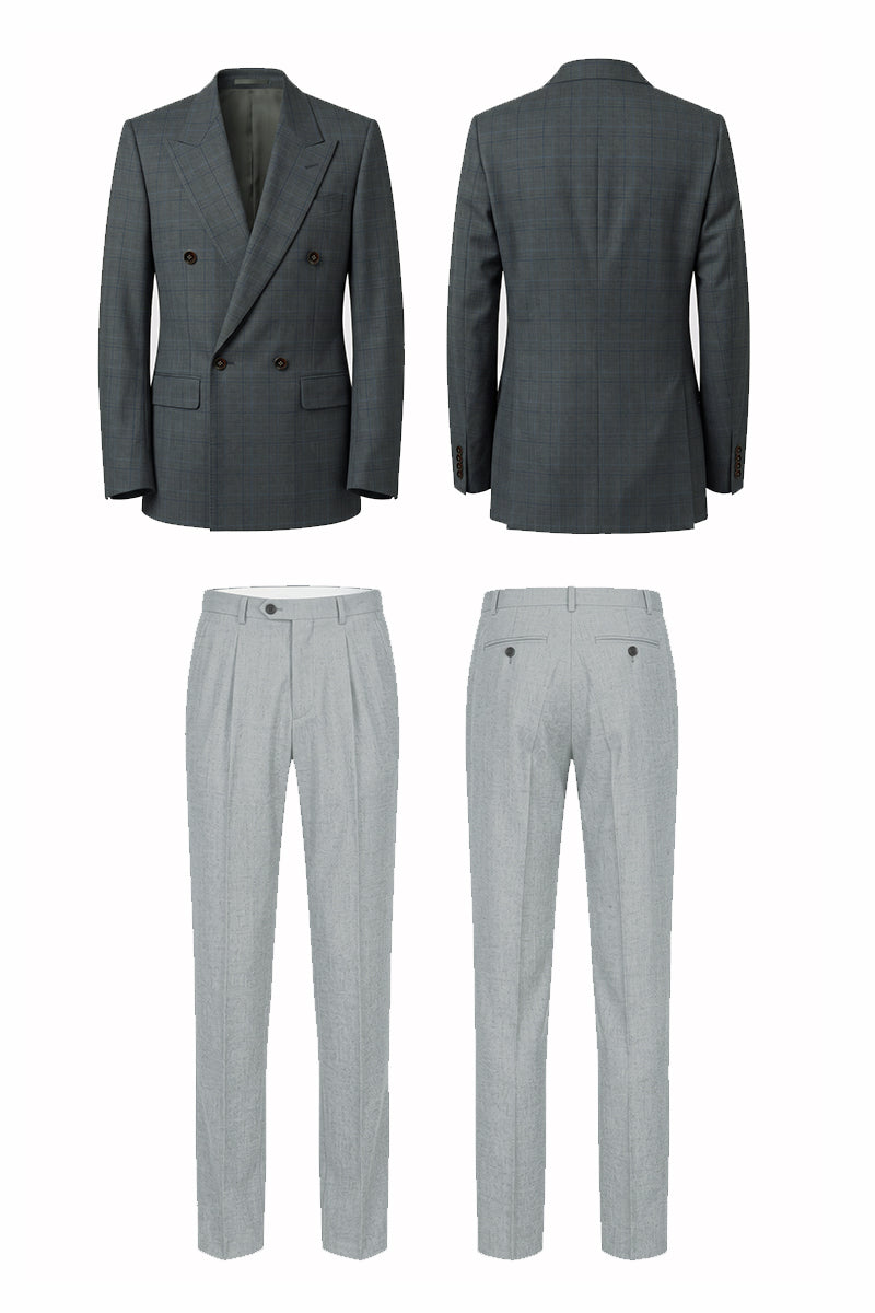 Light Gray 50% Merino Wool Suit Trousers