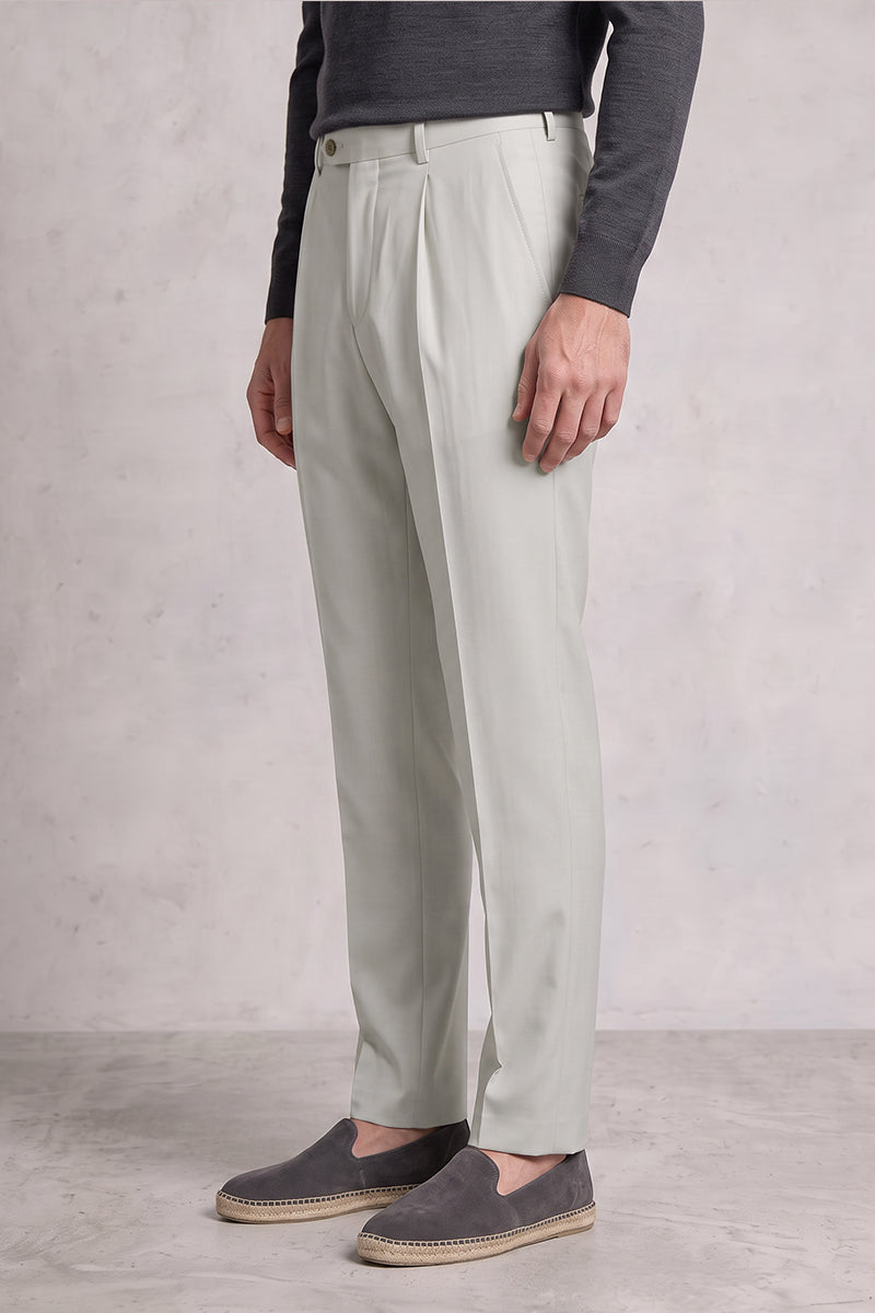 Light Gray 50% Merino Wool Suit Trousers