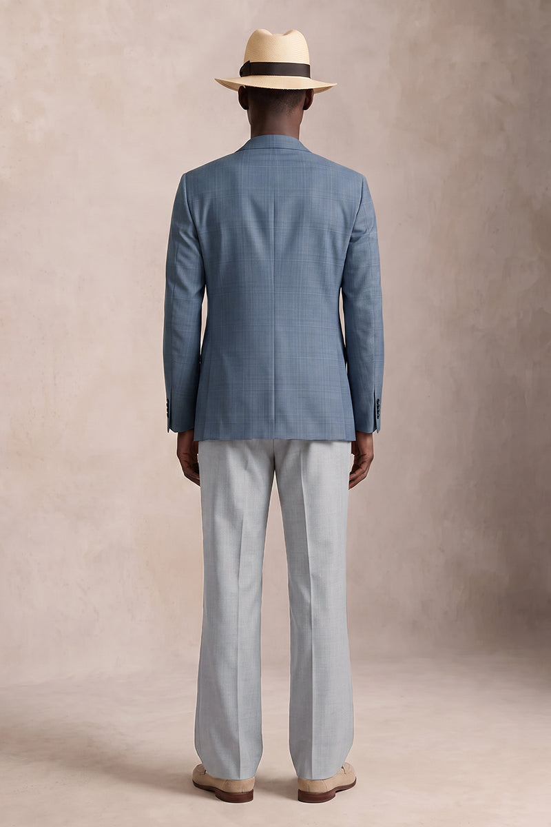 Blue Gray 50% Merino Wool Suits