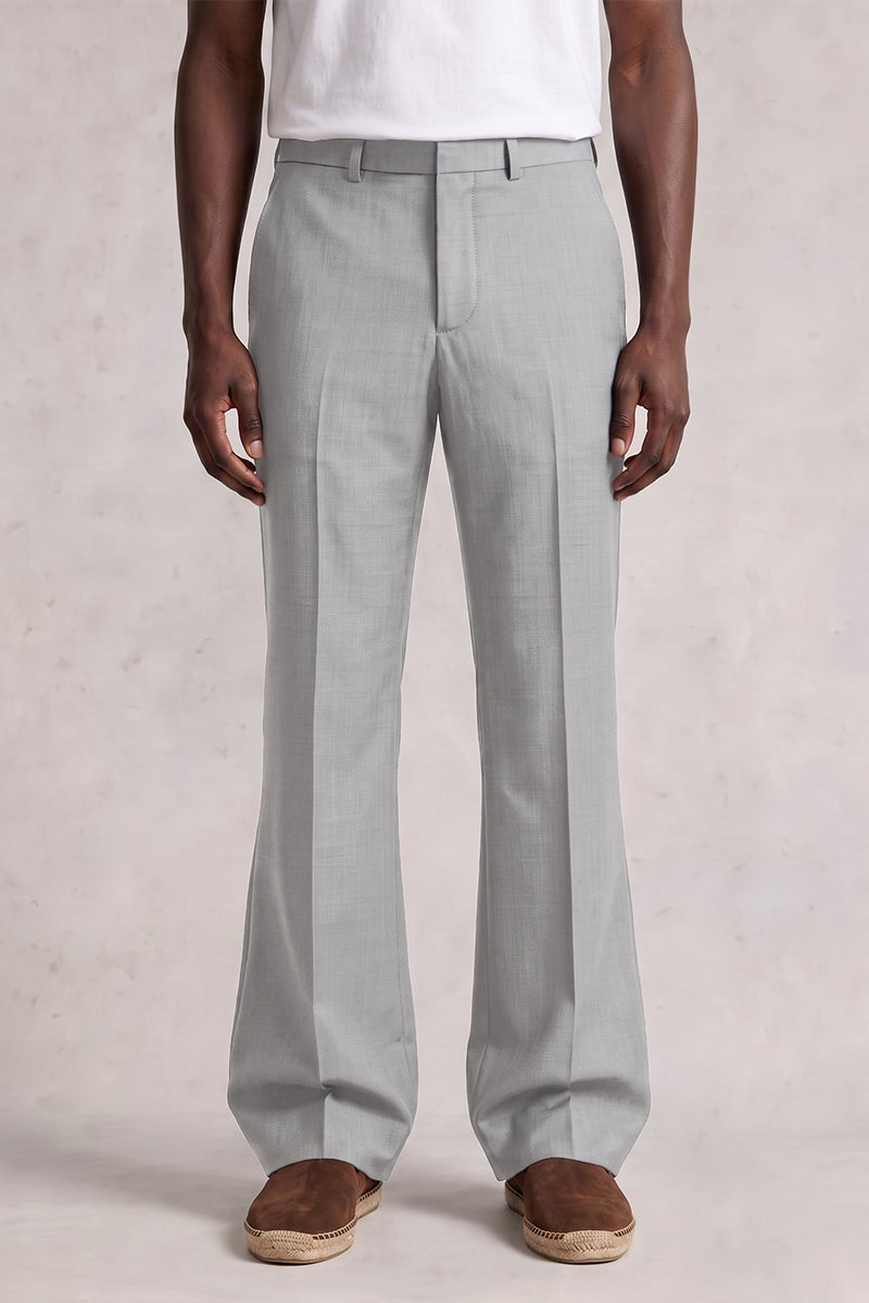 Light Gray 30% Merino Wool Suit Trousers
