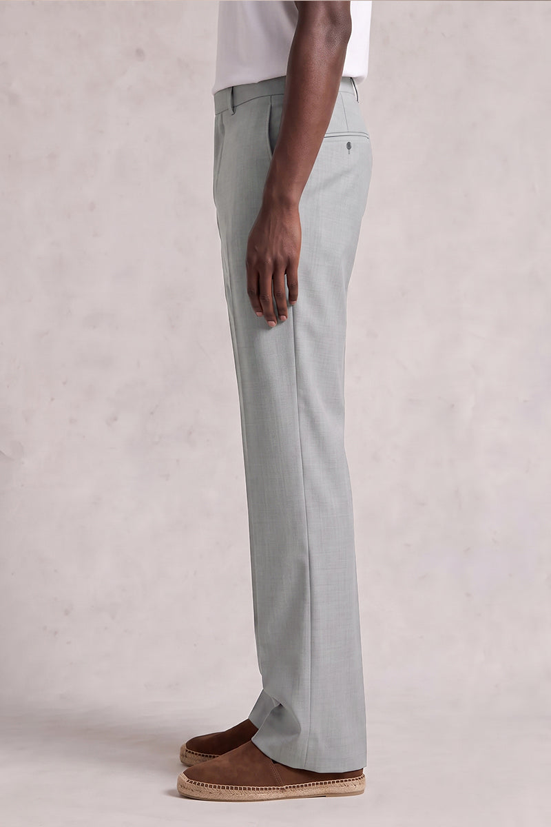 Light Gray 30% Merino Wool Suit Trousers