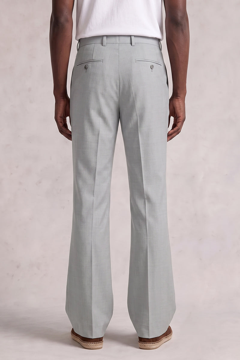 Light Gray 30% Merino Wool Suit Trousers