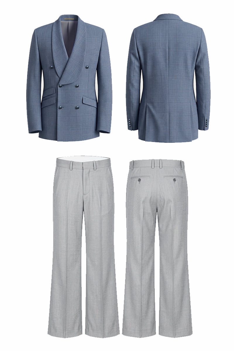 Light Gray 30% Merino Wool Suit Trousers