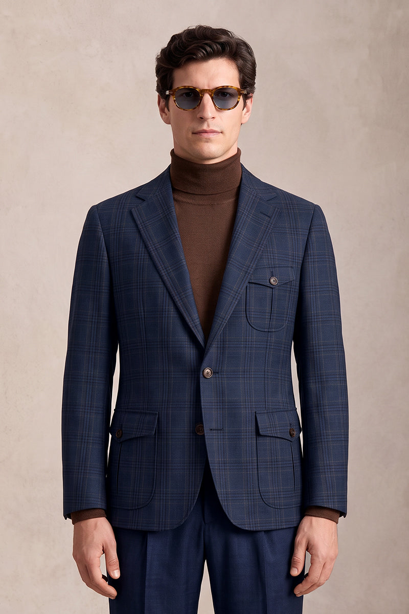 Navy Blue 50% Merino Wool Suits