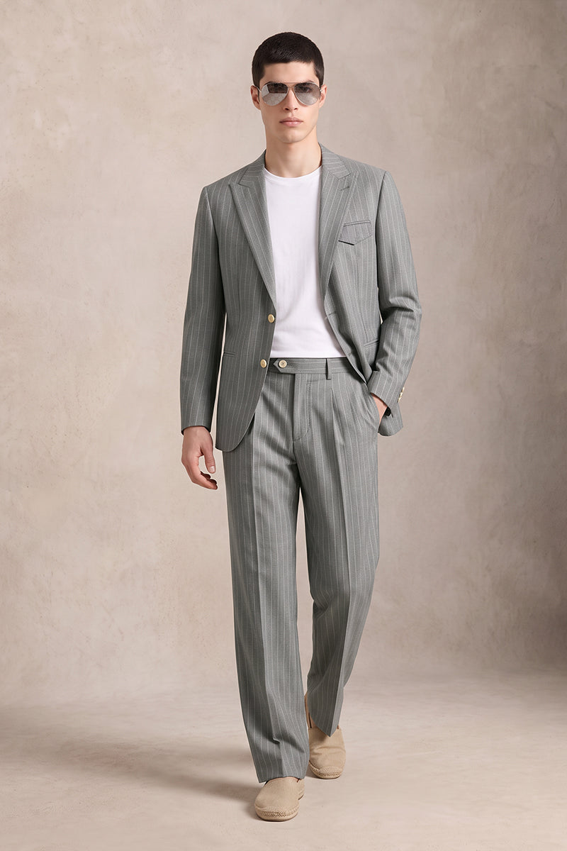 Gray 100% Merino Wool Suits