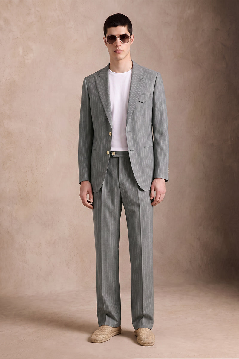 Gray 100% Merino Wool Suits