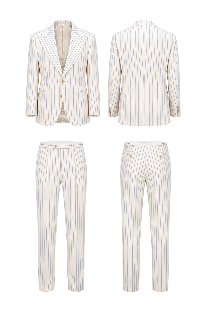 Beige 50%% Merino Wool Suits