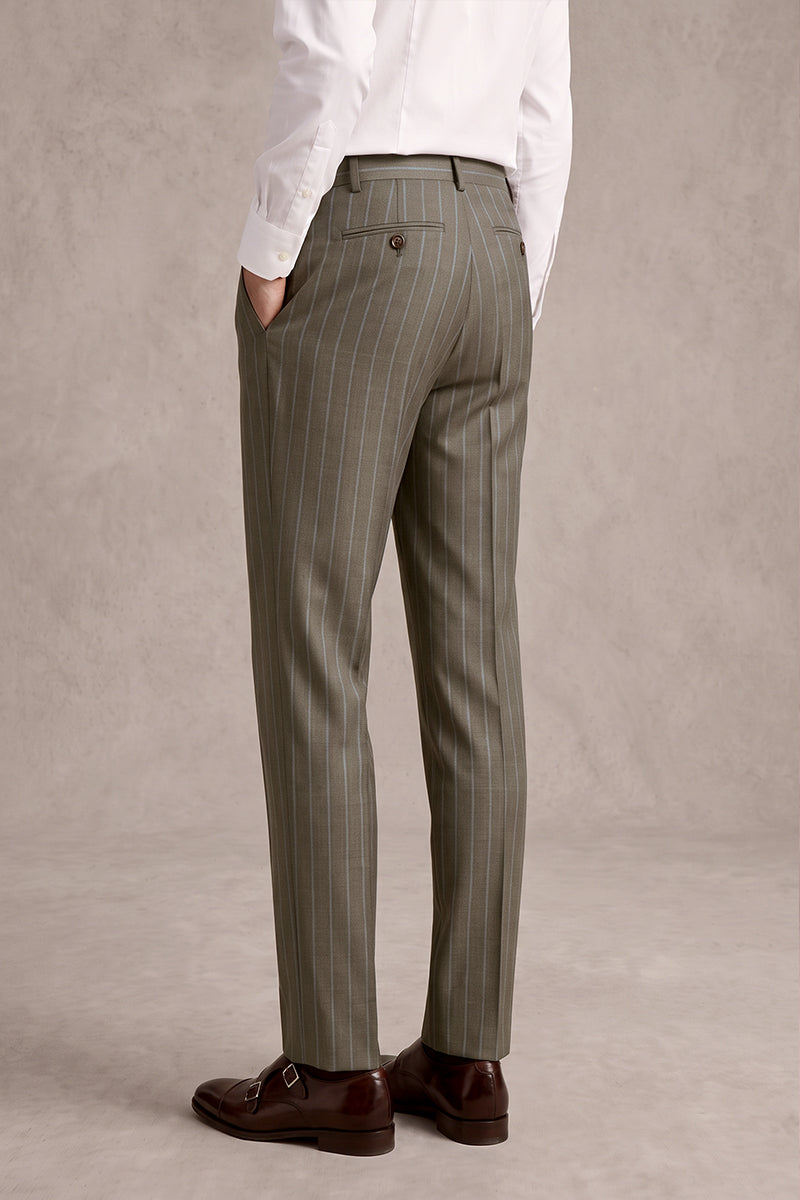 Brown 50% Merino Wool Suit Trousers