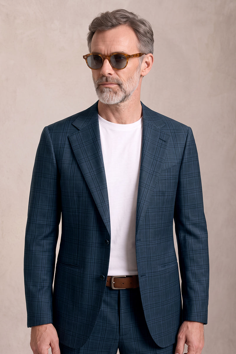 Navy Blue 50% Merino Wool Suits