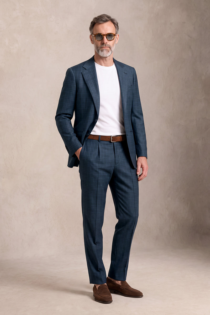 Navy Blue 50% Merino Wool Suits